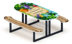 Столик детский овальный Крестики-нолики - МФ 31.01.09-03, фото 1 Столик детский овальный Крестики-нолики - МФ 31.01.09-03, фото 1