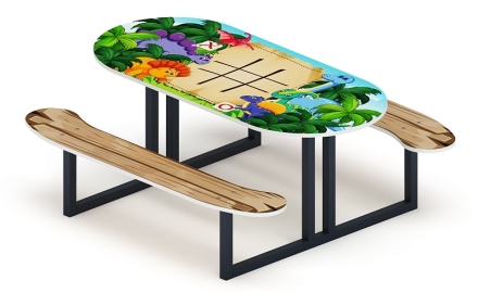 Столик детский овальный Крестики-нолики - МФ 31.01.09-03, фото 1