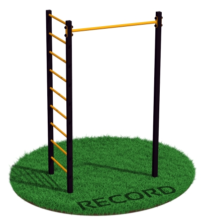 Уличный турник + шведская стенка с турником-брусьями и скамьей Record R3W-1 профиль 60х60 х 2 мм, фото 3