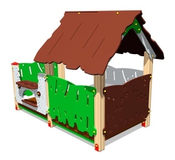 Детский игровой домик Хижина с печкой ИМ112 для улицы, фото 2