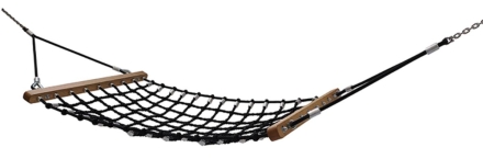Гамак Hammock из армированного каната 161х100 см со столбами для детской площадки, фото 4