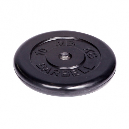 Диск обрезиненный Barbell d 31 мм чёрный 10 кг, фото 1