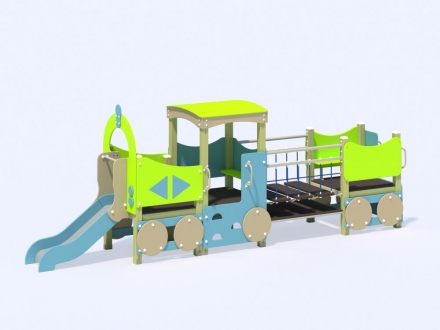 МФ 4.04 Паровоз с 1 вагоном и горкой Н=700 мм, фото 1