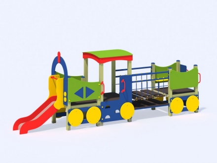 МФ 4.04 Паровоз с 1 вагоном и горкой Н=700 мм, фото 2