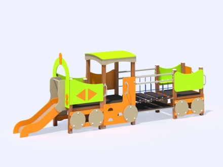 МФ 4.04 Паровоз с 1 вагоном и горкой Н=700 мм, фото 4