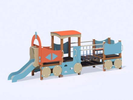 МФ 4.04 Паровоз с 1 вагоном и горкой Н=700 мм, фото 5