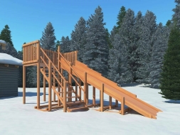 Деревянная зимняя горка Snow Fox, скат 5,9 м, фото 1