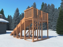 Деревянная зимняя горка Snow Fox, скат 5,9 м, фото 2