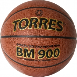 Мяч баск. &quot;TORRES BM900&quot; арт.B32036, р.6, ПУ-композит, нейлон. корд, бутил. камера, темнооранж-черн, фото 1