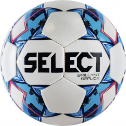 Мяч футб. &quot;SELECT Brillant Replica&quot; арт.811608-102, р.4, 32пан, гл.ПВХ, маш.сш, бело-голубой, фото 1