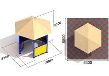 Уличная беседка 3000 фанера для парков и дворов Уличная беседка 3000 фанера для парков и дворов