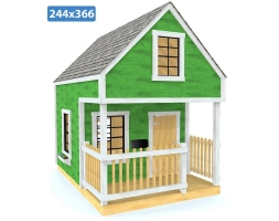 Игровой домик TORUDA WOOD Коттедж 3 с мансардой и крыльцом, фото 2 Игровой домик TORUDA WOOD Коттедж 3 с мансардой и крыльцом, фото 2