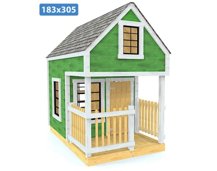 Игровой домик TORUDA WOOD Коттедж 3 с мансардой и крыльцом, фото 1