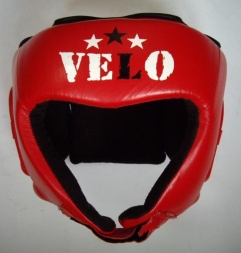 Шлем боксерский VELO открытый (кожа) красный p.M AIBA