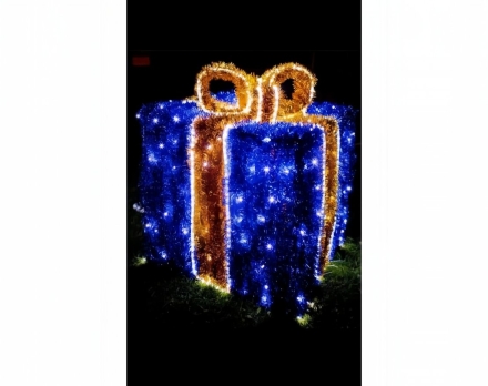 Световая фигура Подарок с мишурой (диаметр 2 м), фото 1