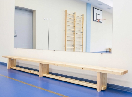 Скамья гимнастическая 2,4 м на деревянных ножках, фото 2