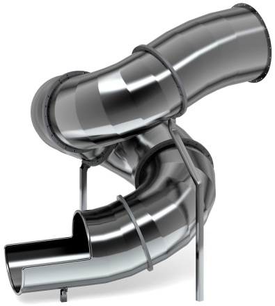 Горка тоннельная винтовая 2000 нержавеющая сталь SNST 2000.764, фото 2