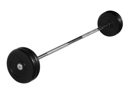 Штанга неразборная &quot;Barbell&quot; с чёрными дисками d 25 мм, 25 кг, фото 1