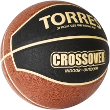Мяч баск. &quot;TORRES Crossover&quot; арт.B32097, р.7,ПУ-комп, нейлон. корд, бут.камера, тем. черно-оранж-беж