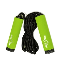 Скакалка RP-105 со вспененной ручкой, зеленый/черный Скакалка RP-105 со вспененной ручкой, зеленый/черный