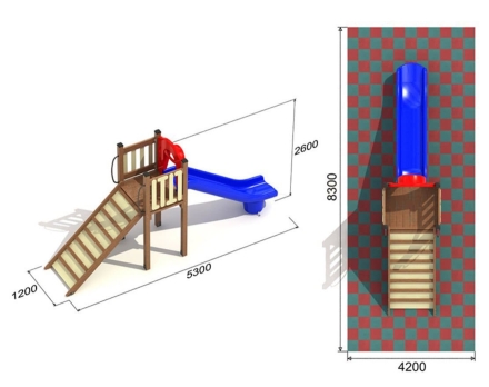 Детская горка ActiWood AW-10/1500 для игровой площадки, фото 3