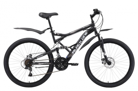 Велосипед Black One Attack FS 26 D чёрный/серый/белый 16&quot;, фото 1