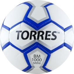 Мяч футбольный сувенирный &quot;TORRES BM1000 Mini&quot;, размер 1, д.15 см, бело-сине-черный