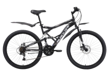 Велосипед Black One Attack FS 26 D чёрный/серый/белый 18&quot;