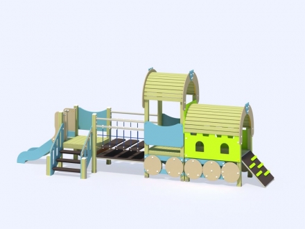 МФ 4.061 Локомотив с 1 вагоном и горкой Н=700 мм, фото 1