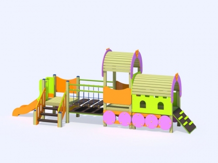 МФ 4.061 Локомотив с 1 вагоном и горкой Н=700 мм, фото 3