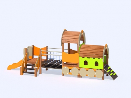 МФ 4.061 Локомотив с 1 вагоном и горкой Н=700 мм, фото 4