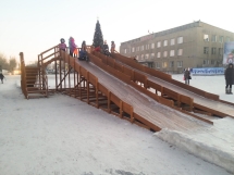 Зимняя деревянная горка &quot;Snow Fox 4 ската&quot;
