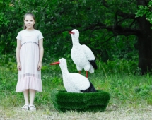 Топиари Аисты в гнезде, семья газон Eco