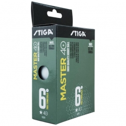 Мяч для настольного тенниса Stiga Master ABS 1*, диам. 40+ мм, пластик, цвет белый, 6 шт.