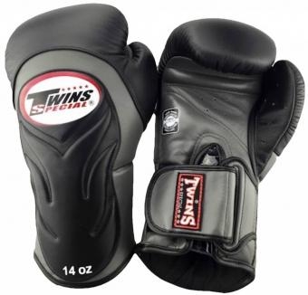 Перчатки боксерские Twins BGVL-6 Black/Grey, фото 1