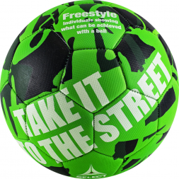 Мяч футб. &quot;SELECT Street Soccer&quot; арт. 813120-444, р.5, 32пан., резина, маш.сш., лат.камера, зел-черн, фото 2