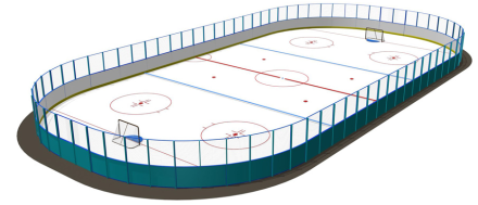 Хоккейная площадка 40х20 м стеклопластик 7 мм без ограждения , фото 1