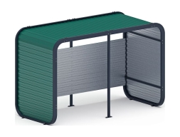 Навес контейнерной площадки для мусора (зеленый) (2 секции) (под анкера) МФ 55.01.02-01, фото 2