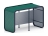 Навес контейнерной площадки для мусора (зеленый) (2 секции) (под анкера) МФ 55.01.02-01