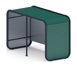 Навес контейнерной площадки для мусора (зеленый) (2 секции) (под анкера) МФ 55.01.02-01, фото 1