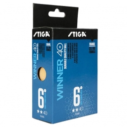 Мяч для настольного тенниса Stiga Winner ABS 2**, диам. 40+ мм, пластик, цвет оранжевый, в упаковке 6 шт.