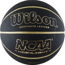 Мяч баск. WILSON NCAA Highlight Gold, арт.WTB067519XB07, р.7, композит, бут.камера, черно-золотистый
