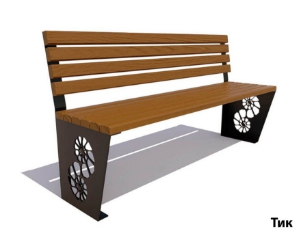 Парковая скамейка Ракушка, Сосна (без подлокотников) 3 м, фото 2