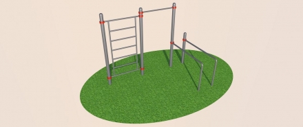 Спорт. комплекс: лестница, турник, брусья гнутые СВС-ЛТБГ, фото 1