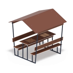 Нарды + Шахматы - Столик для взрослых с навесом - МФ 32.01.05-04, фото 3 Нарды + Шахматы - Столик для взрослых с навесом - МФ 32.01.05-04, фото 3