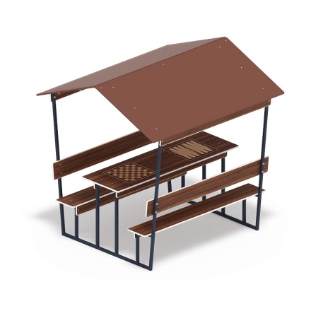 Нарды + Шахматы - Столик для взрослых с навесом - МФ 32.01.05-04, фото 3