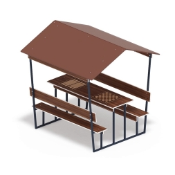 Нарды + Шахматы - Столик для взрослых с навесом - МФ 32.01.05-04, фото 1 Нарды + Шахматы - Столик для взрослых с навесом - МФ 32.01.05-04, фото 1