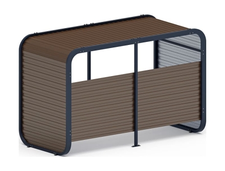 Навес контейнерной площадки для мусора (коричневый) (2 секции) (под анкера) МФ 55.01.02-02, фото 4