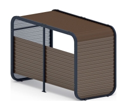 Навес контейнерной площадки для мусора (коричневый) (2 секции) (под анкера) МФ 55.01.02-02, фото 2