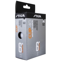 Мяч для наст. тенниса Stiga Cup  ABS, арт.1110-2510-06, диам.40+мм, пластик, упак. 6 шт, белый
